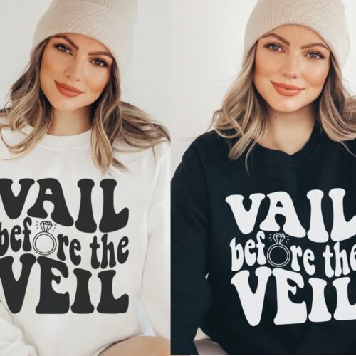 Vail Bachelorette: Ski Sweatshirts Retro Winter Mountain Pre-Veil Fun image 0