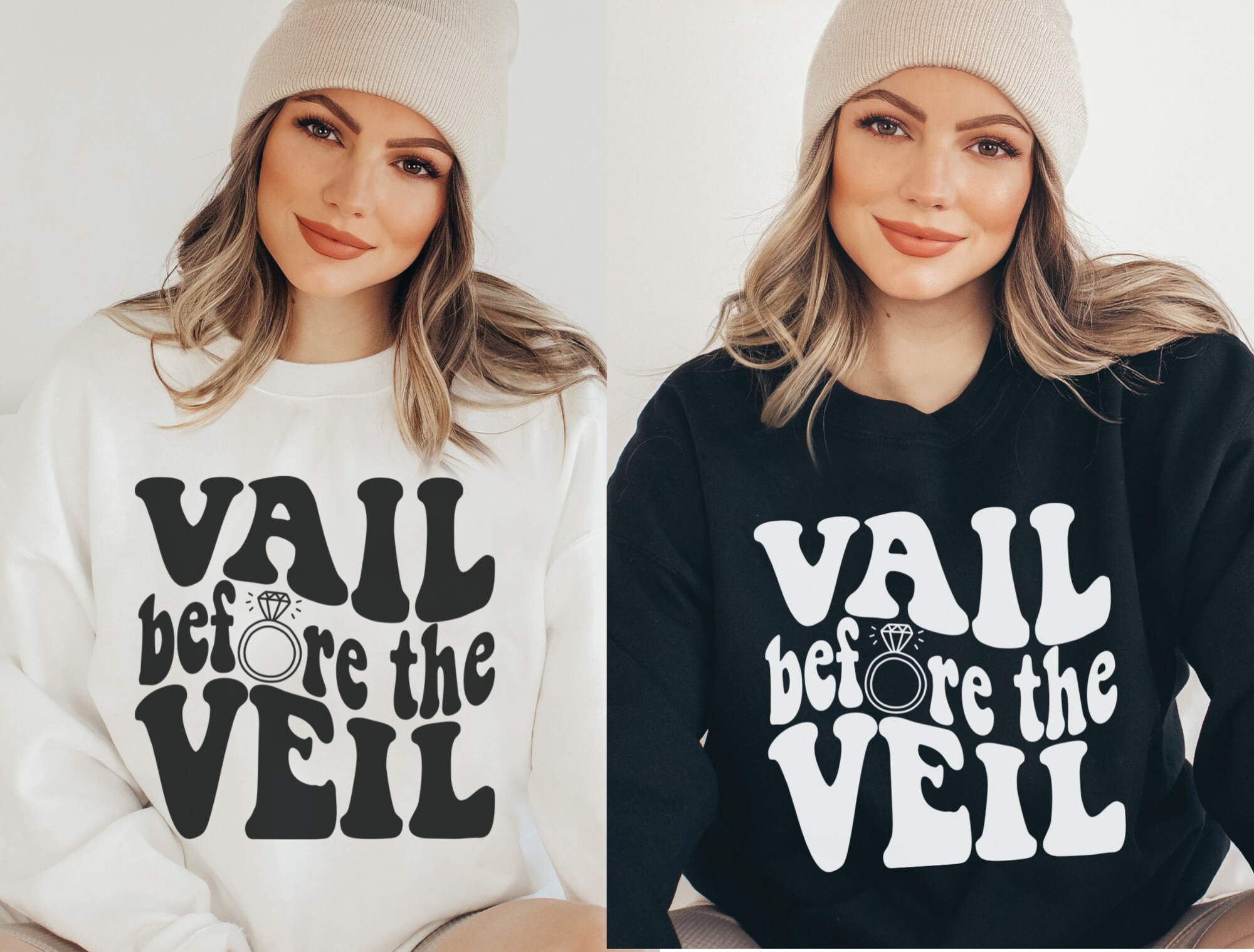 Vail Bachelorette: Ski Sweatshirts Retro Winter Mountain Pre-Veil Fun image 0