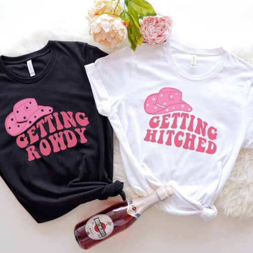 Western Bachelorette: Getting Hitched & Team Bride Shirts Gifts image 0