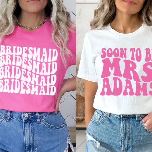 Retro & Personalized Bachelorette Shirts - Bride & Bridesmaid Tees image 0