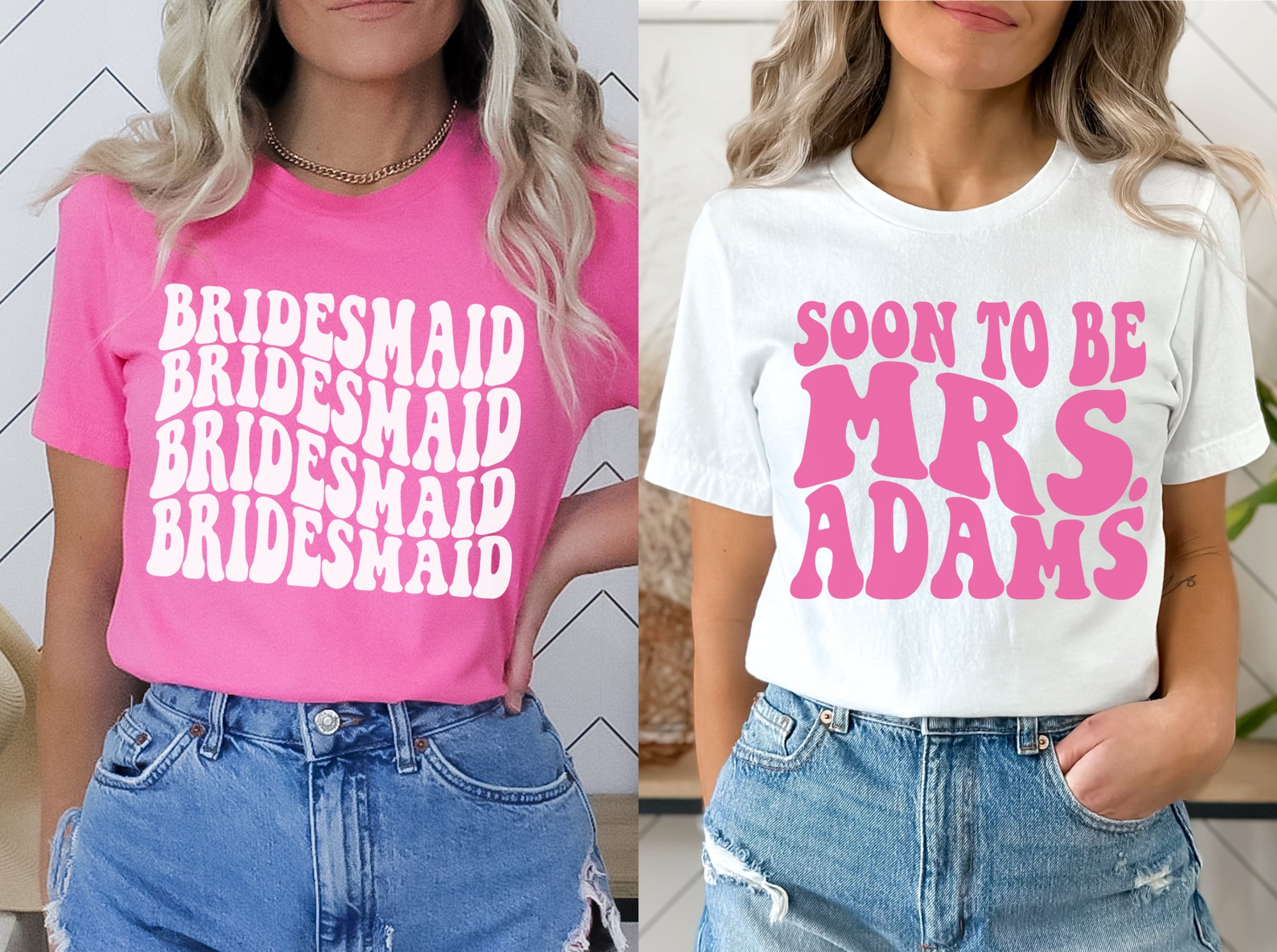 Retro & Personalized Bachelorette Shirts - Bride & Bridesmaid Tees image 0