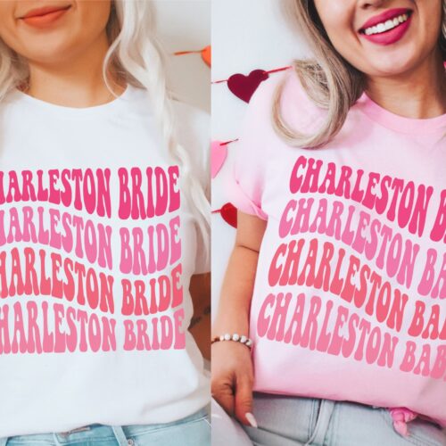 Retro Charleston Bachelorette Shirts: SC Bride Southern Party Tees image 0