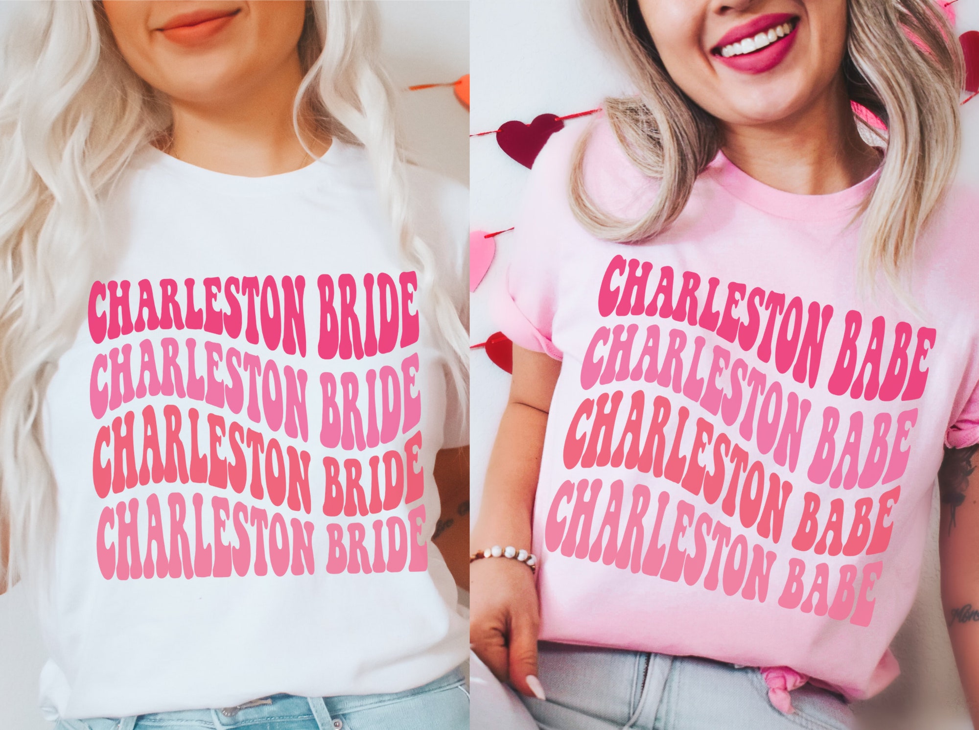 Retro Charleston Bachelorette Shirts: SC Bride Southern Party Tees image 0