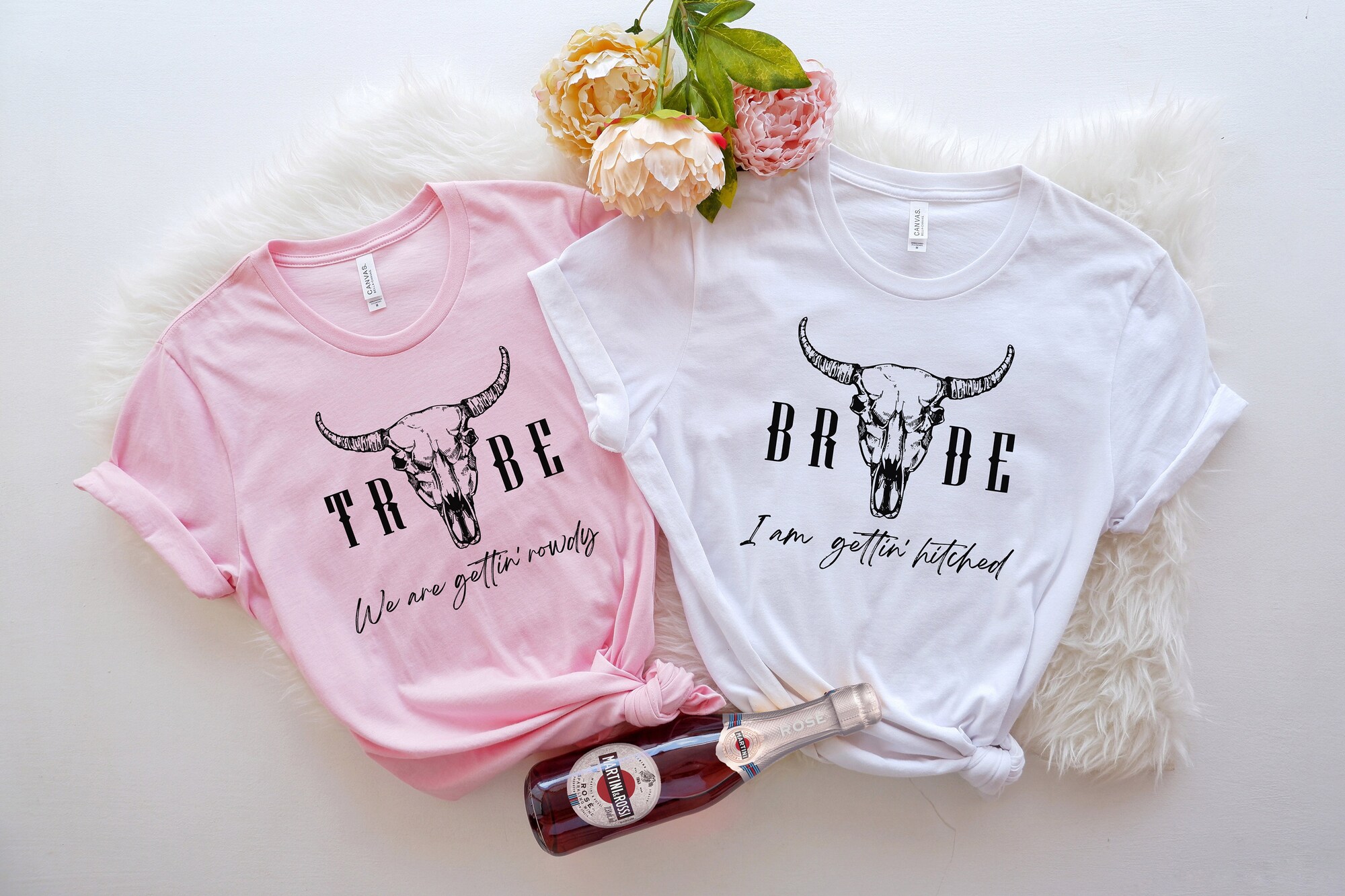 Bride Tribe & Hitched Shirts - Bachelorette & Bridal Shower Favors image 1