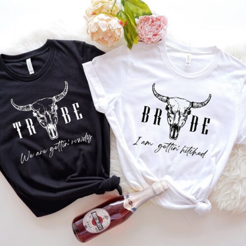 Bride Tribe & Hitched Shirts - Bachelorette & Bridal Shower Favors image 0