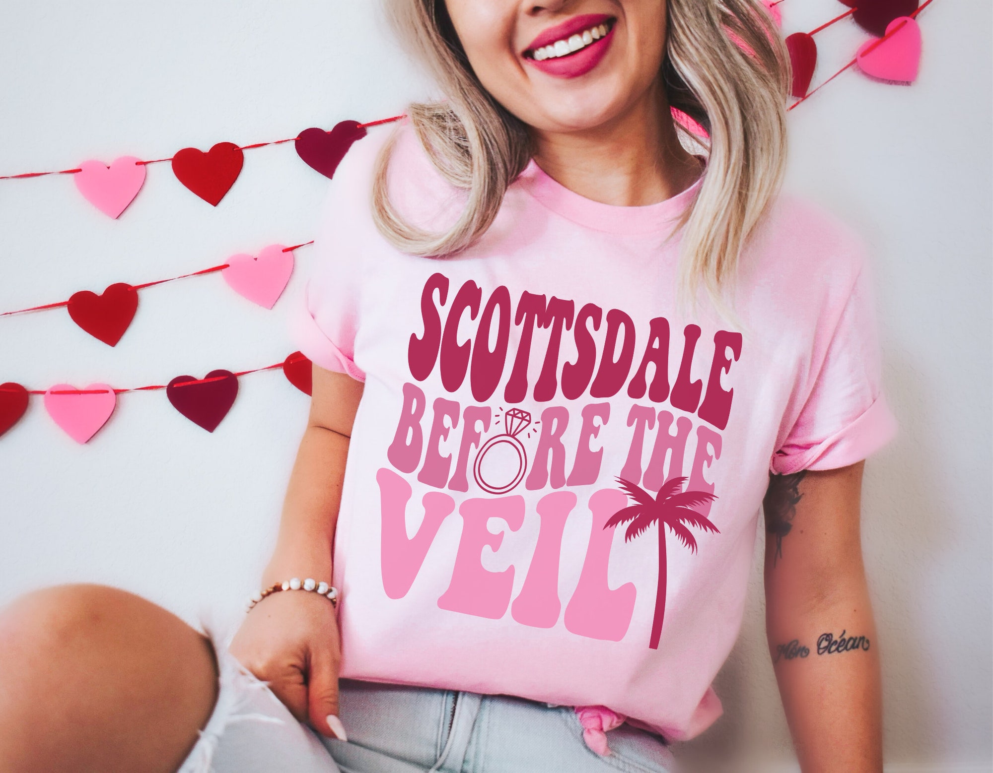 Scottsdale Bachelorette: Retro & Pink Bride Tees Desert Party Shirts image 4