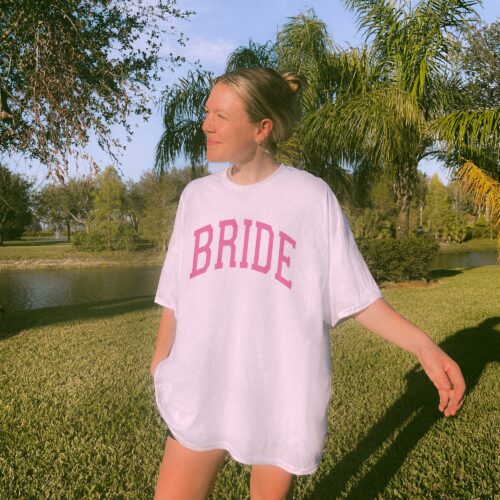 Varsity Retro Bride Shirt - Preppy Bachelorette Party Tees image 0