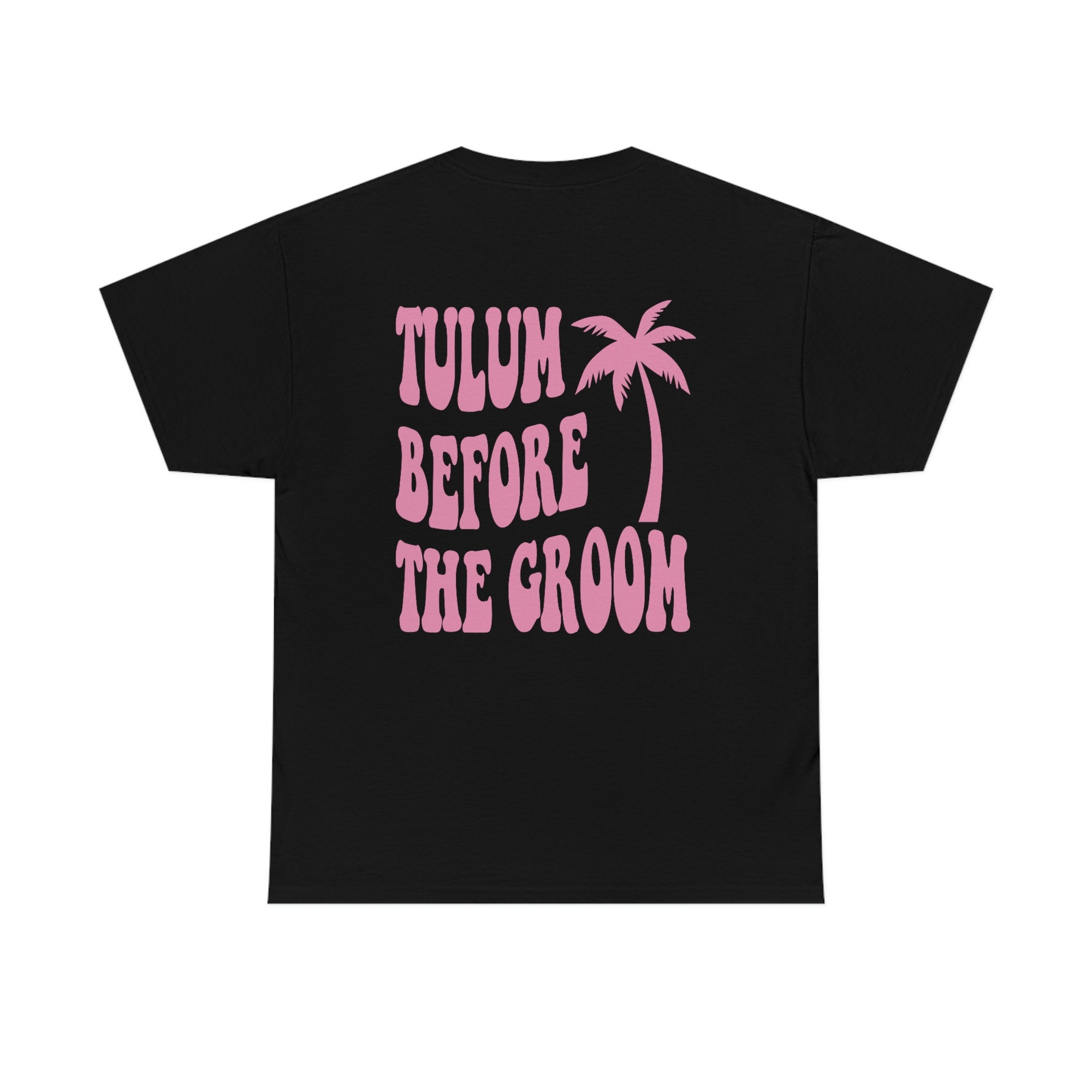 Tulum Before the Groom Shirt, Retro Bride Bridesmaid Tee, Groovy Bachelorette Party Group Vacation, Aesthetic Bridal Party, Words on Back image 2