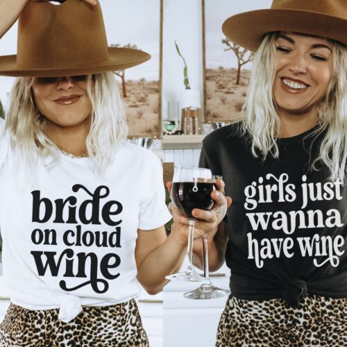 Napa Valley Wine Bachelorette: Retro Bride & Bridesmaid Tees image 0