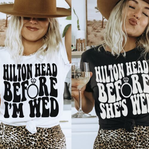 Hilton Head Bachelorette Tees: 'Before She's Wed' & Retro Southern Bride image 0