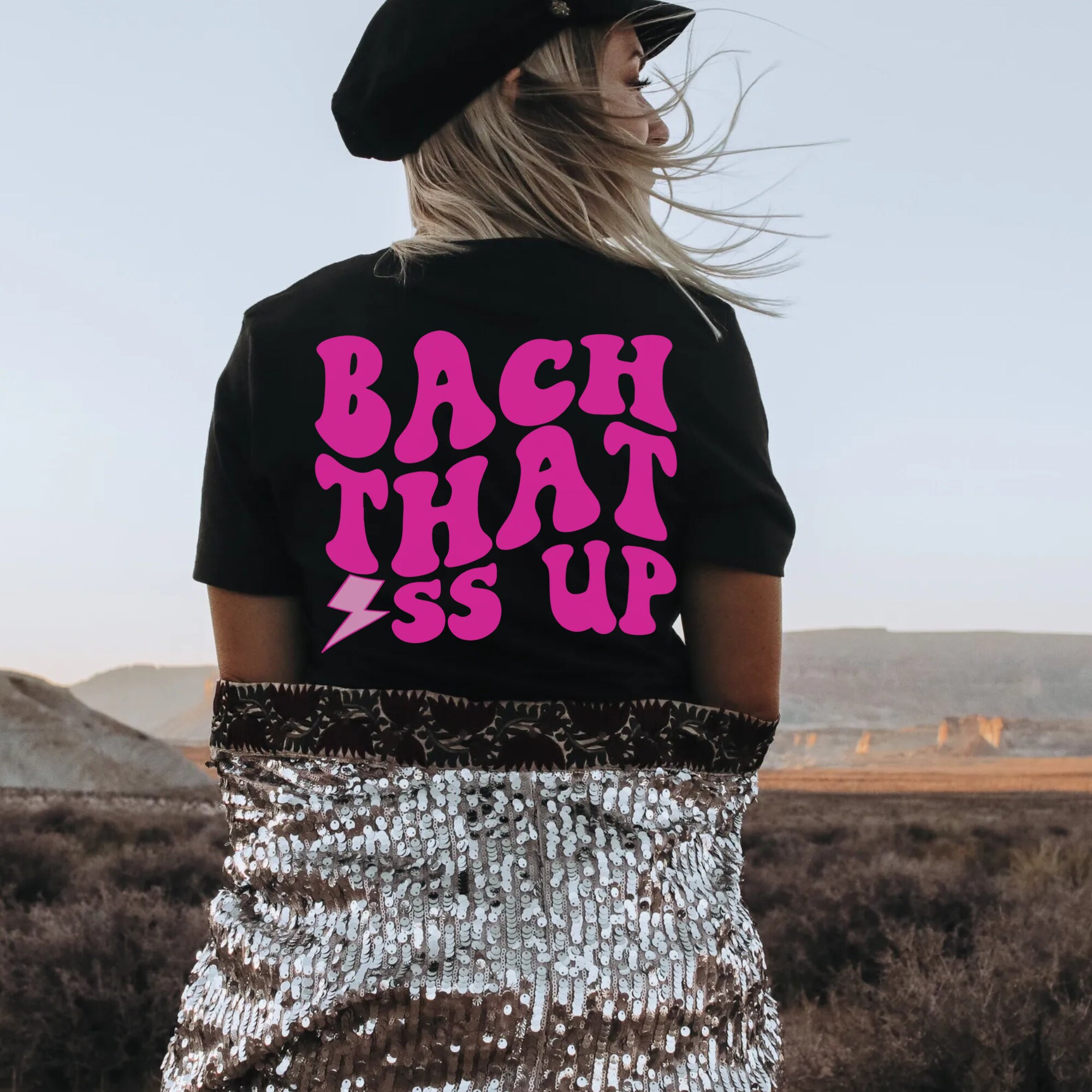 Custom Funny Bachelorette Shirt: Bach That Ass Up image 2