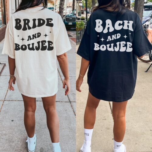 Custom Bachelorette Party Shirt Bach & Boujee: Custom Shirts for Brides - Groovy Retro Style image 0