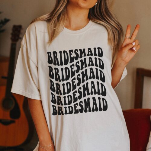 Groovy Bridesmaid Tee - Boho Bridal Party & Bachelorette Shirt image 0