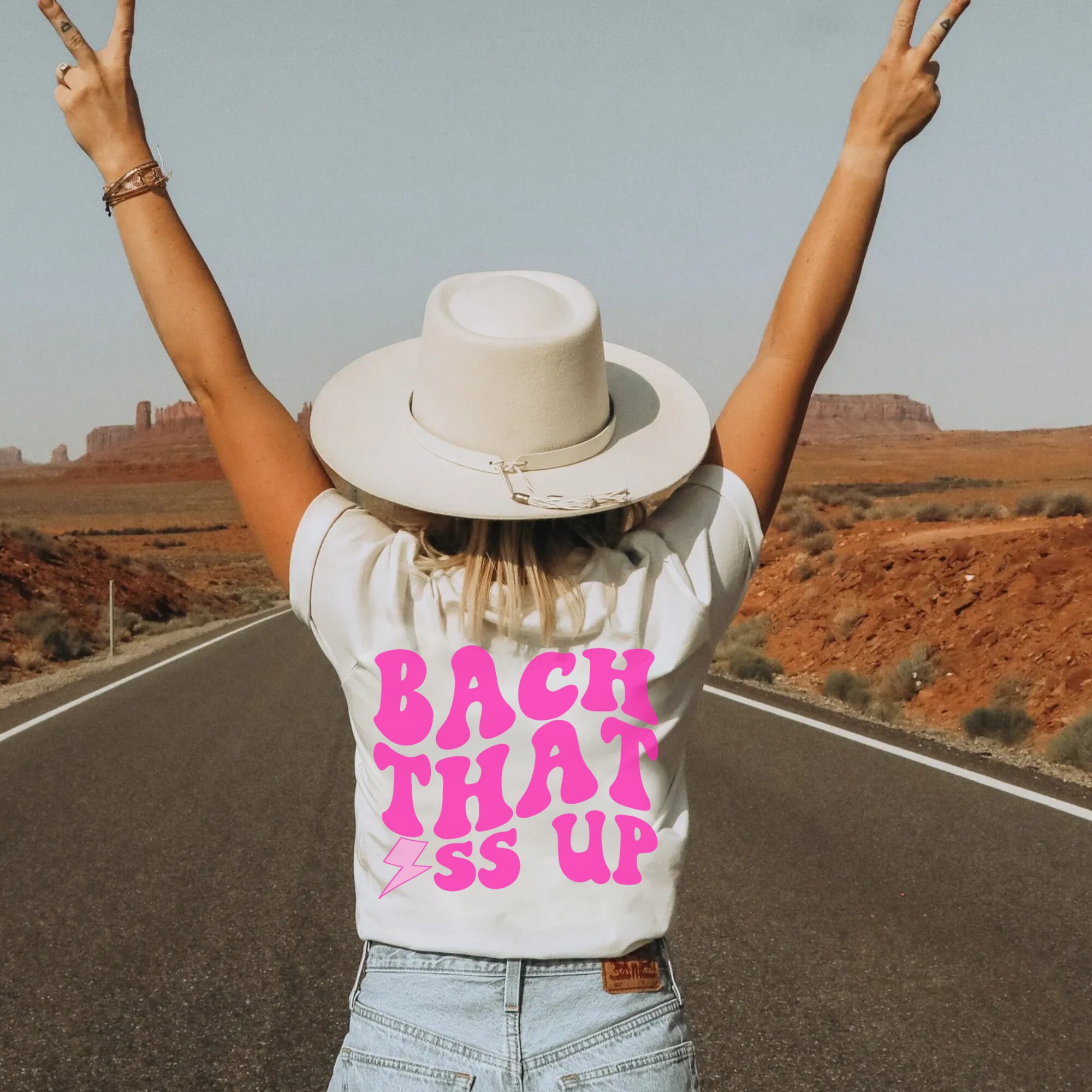 Custom Funny Bachelorette Shirt: Bach That Ass Up image 1