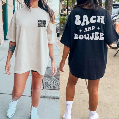 Custom Groovy Bachelorette Party Shirt Bach And Boujee image 0