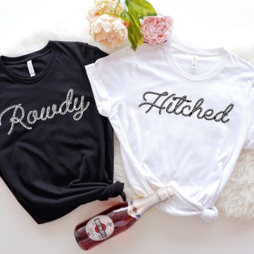 owdy Hitched Shirt - Western Bachelorette & Country Wedding Gifts image 0