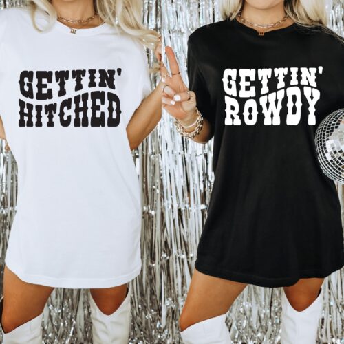 Country Bachelorette Party: Getting Hitched Western Shirts & Favors image 0