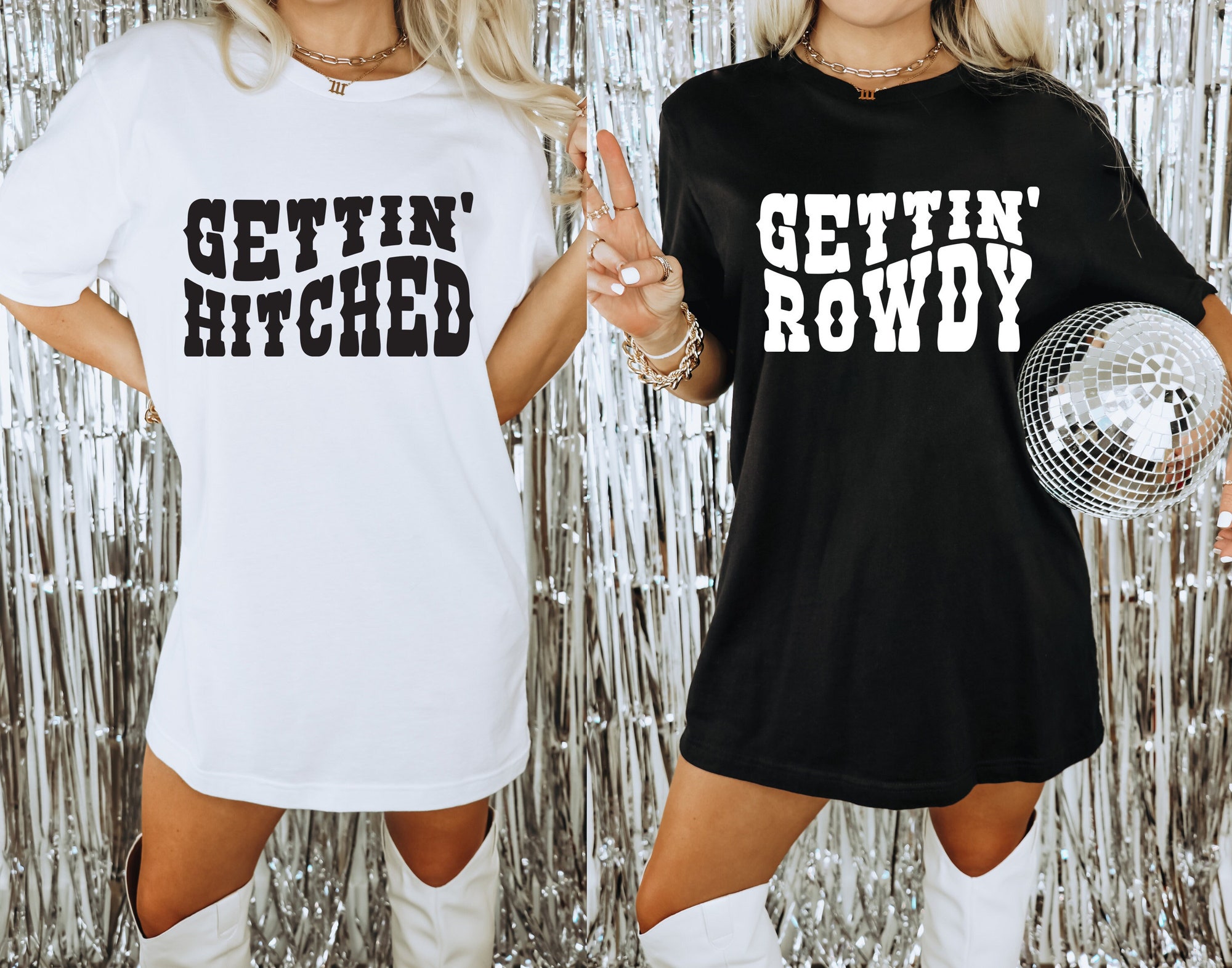 Country Bachelorette Party: Getting Hitched Western Shirts & Favors image 0