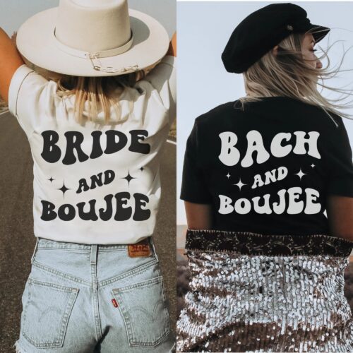 Bride And Boujee Retro Bachelorette Shirt: Personalized Fun Design image 0