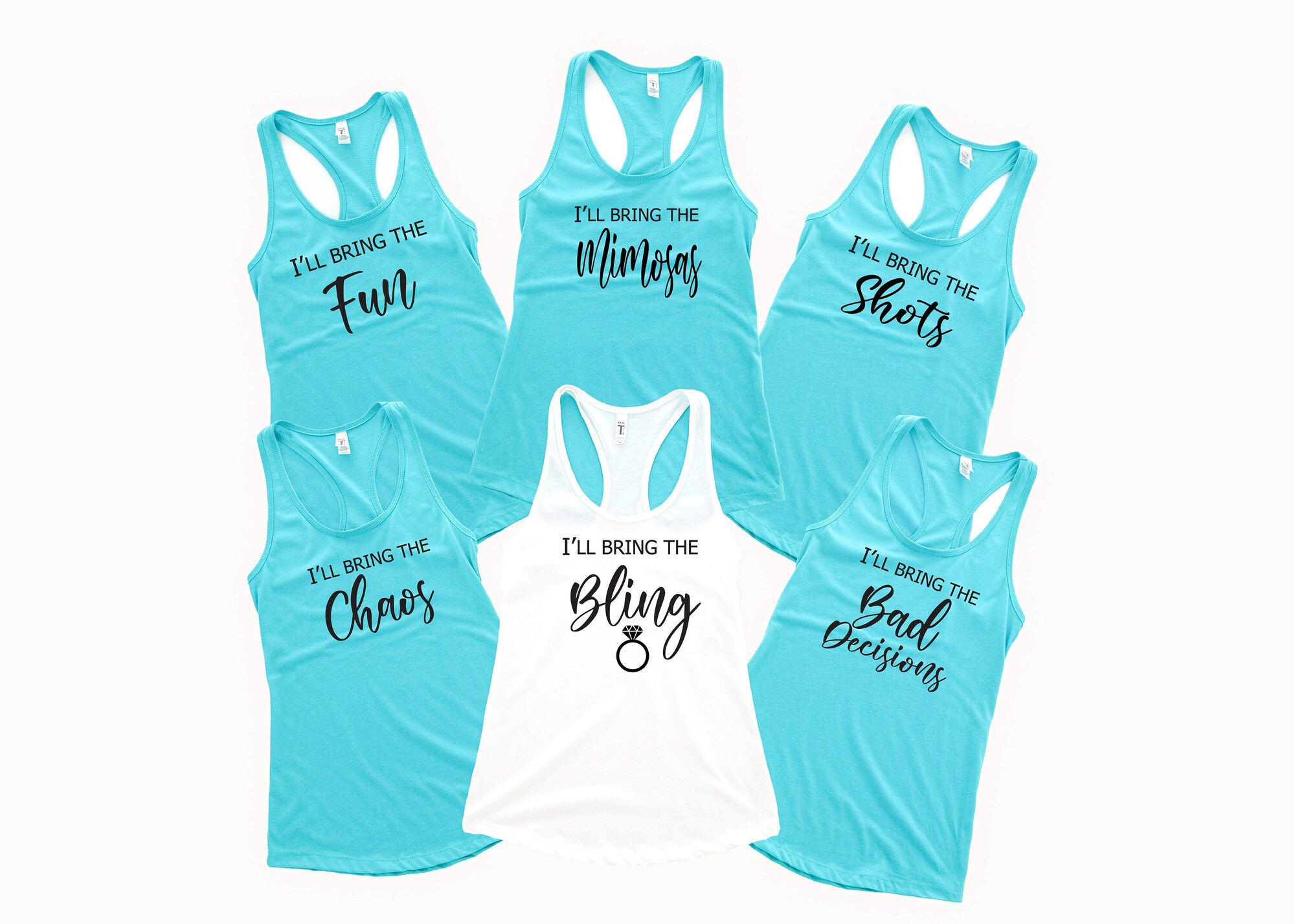 Bachelorette Party Tanks: Bride Squad & Drinking Crew Tops image 1