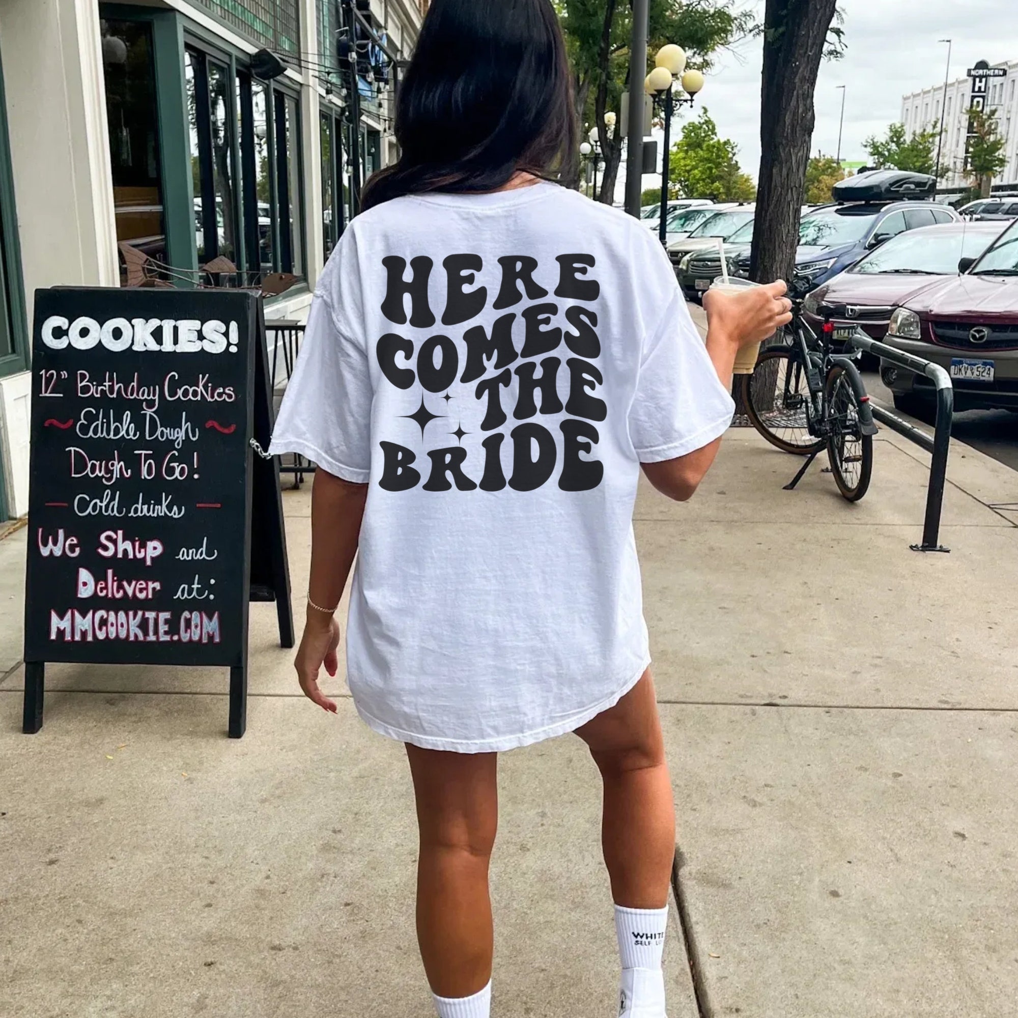 Here Comes The Bride: Custom Groovy Bachelorette Party Shirt image 3