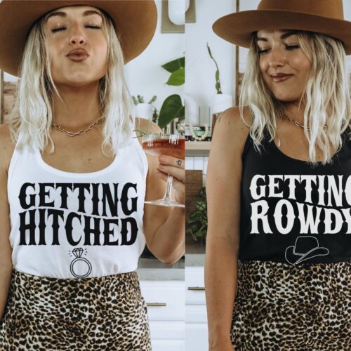 Cowgirl Bachelorette Tee: Rodeo Nashville Getting Hitched Party image 0