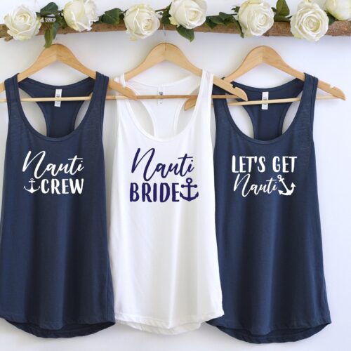 Beach & Cruise Bachelorette Tanks: Last Sail & Captain Bride Tops image 0