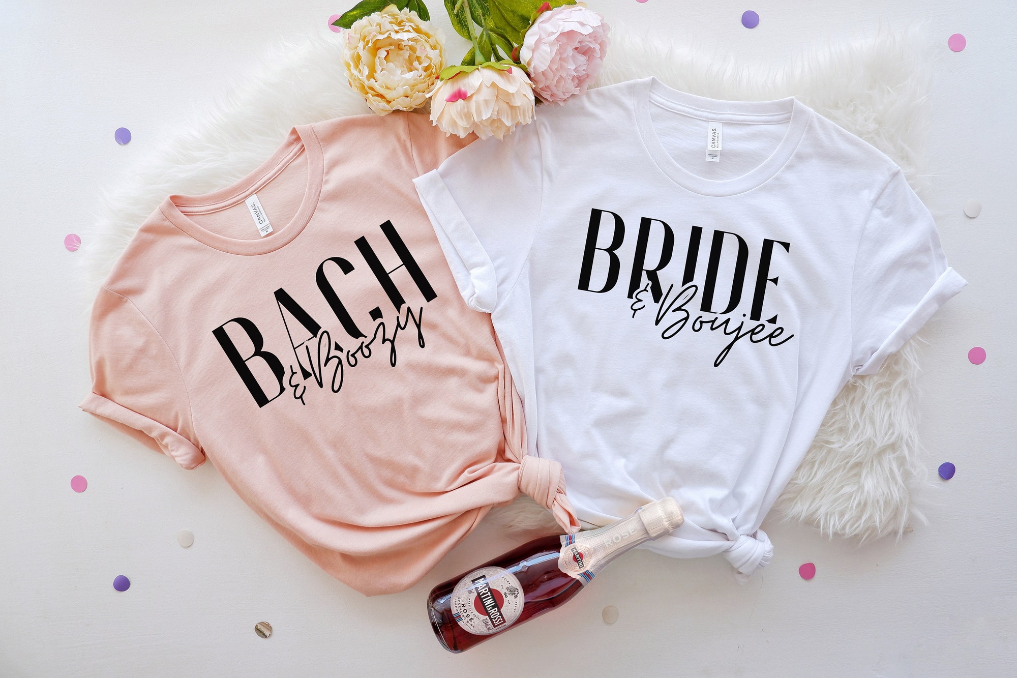 Bride & Boujee: Bach & Boozy T-Shirts for Wedding & Bachelorette Party image 1