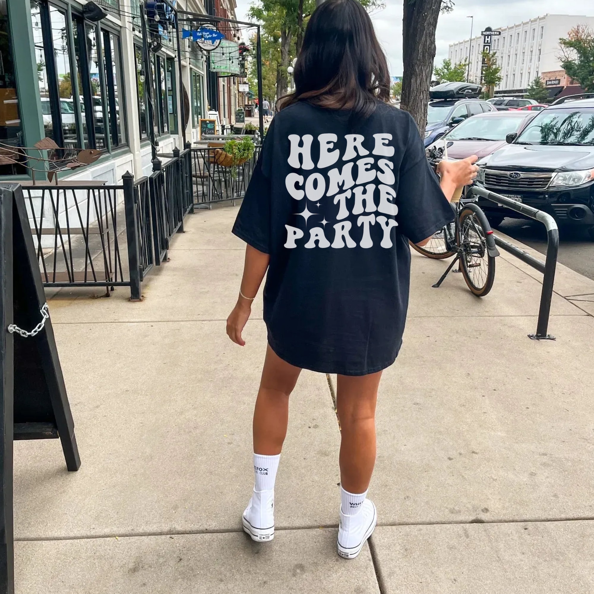 Here Comes The Party: Custom Retro Bachelorette Shirts Oversized Fit image 4