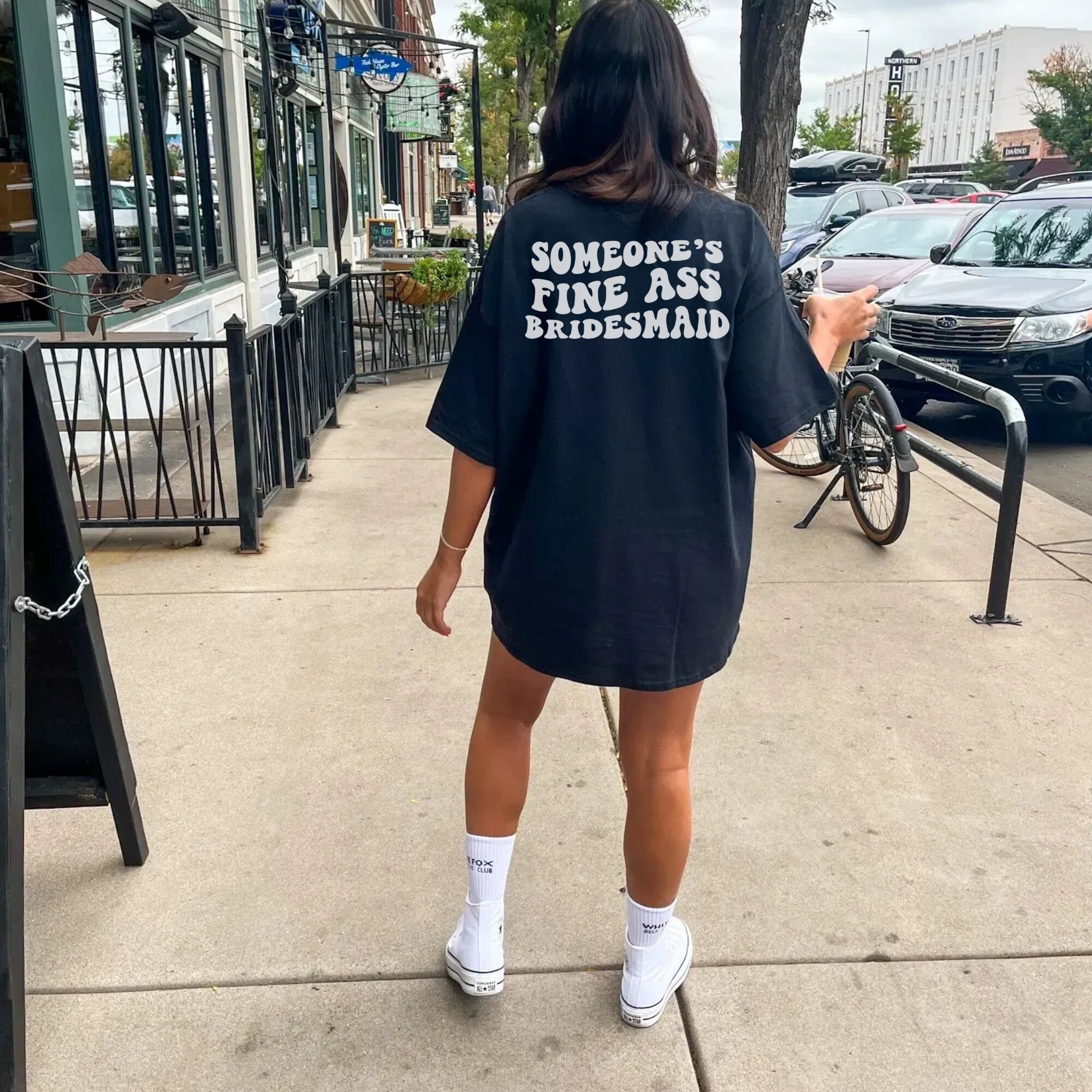 Fine Ass Fiance: Custom Bachelorette Shirts Retro & Pink Oversized Tees image 5