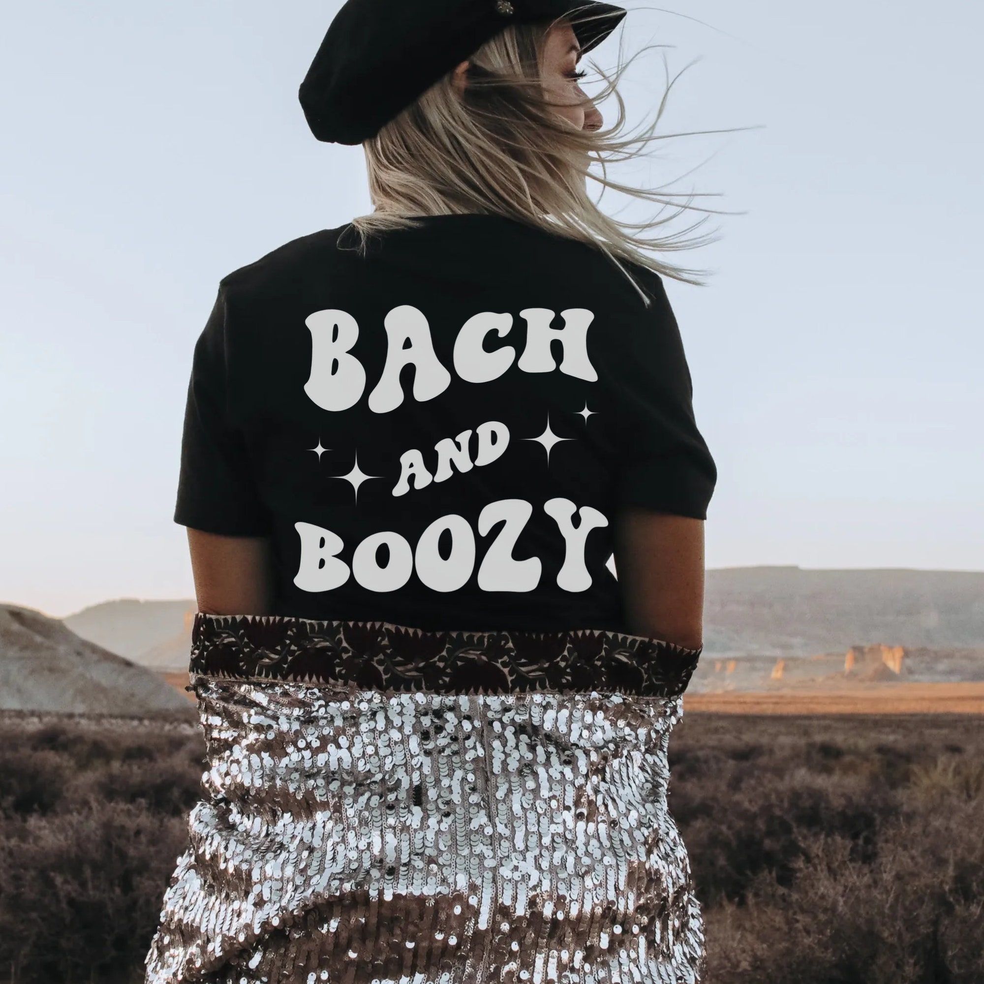 Bach And Boozy Custom Bachelorette: Retro Oversized Party Shirt image 4