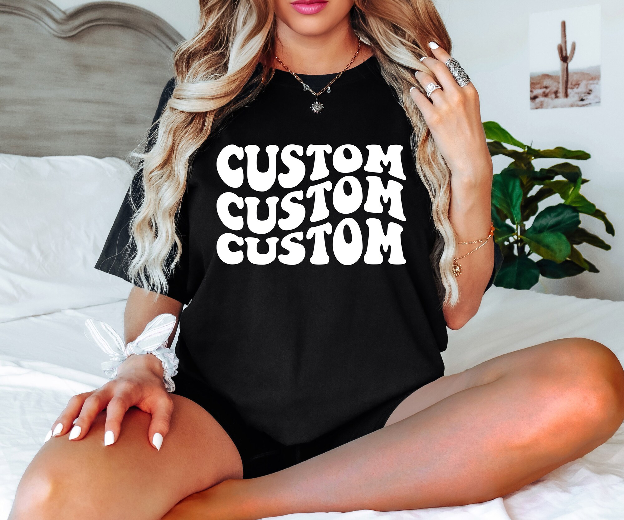 Wave Text: Custom Personalized Tee for Every Occasion Bachelorette Shirts image 1