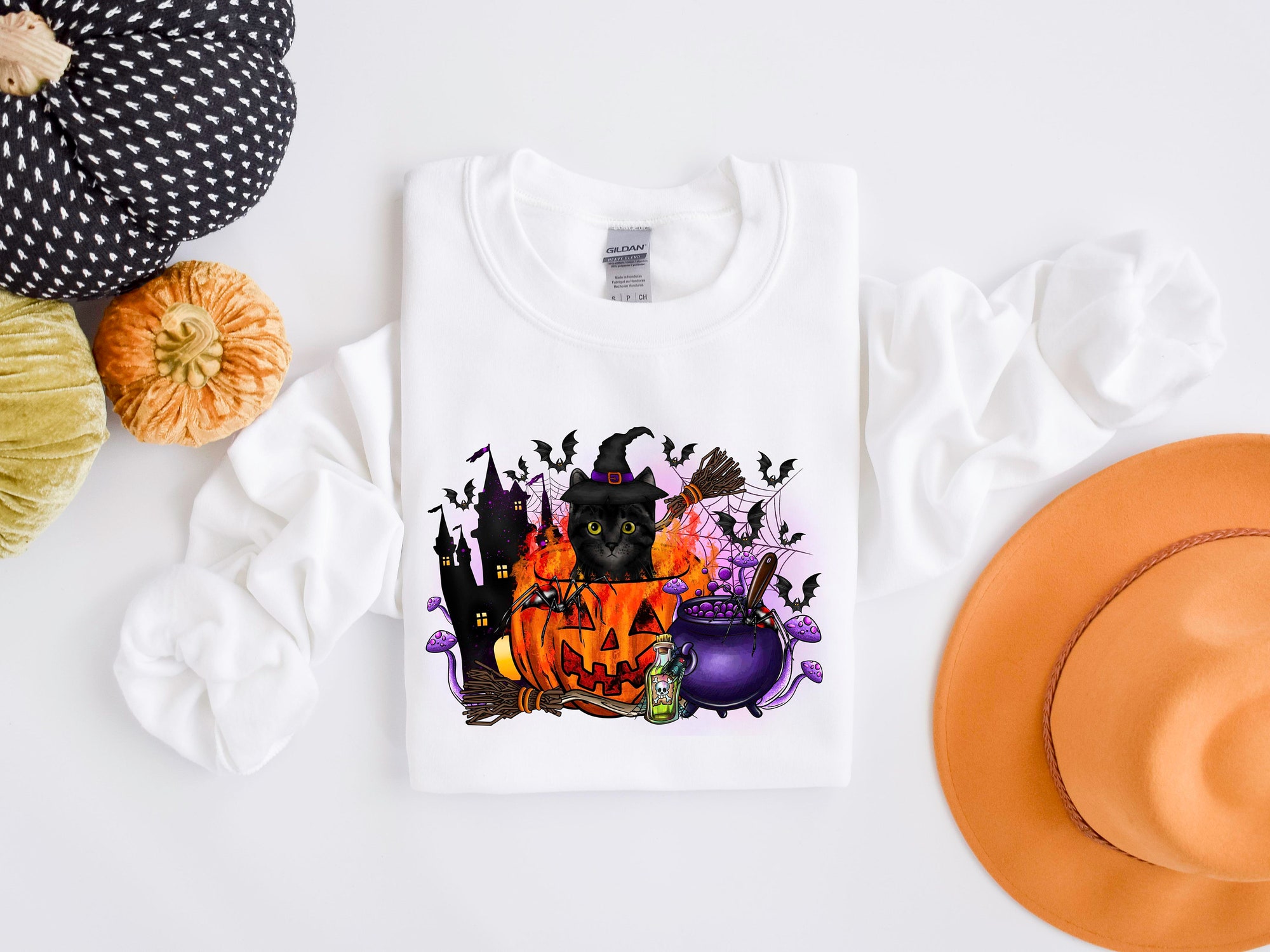 Halloween Cat Ghost Sweatshirt image 4