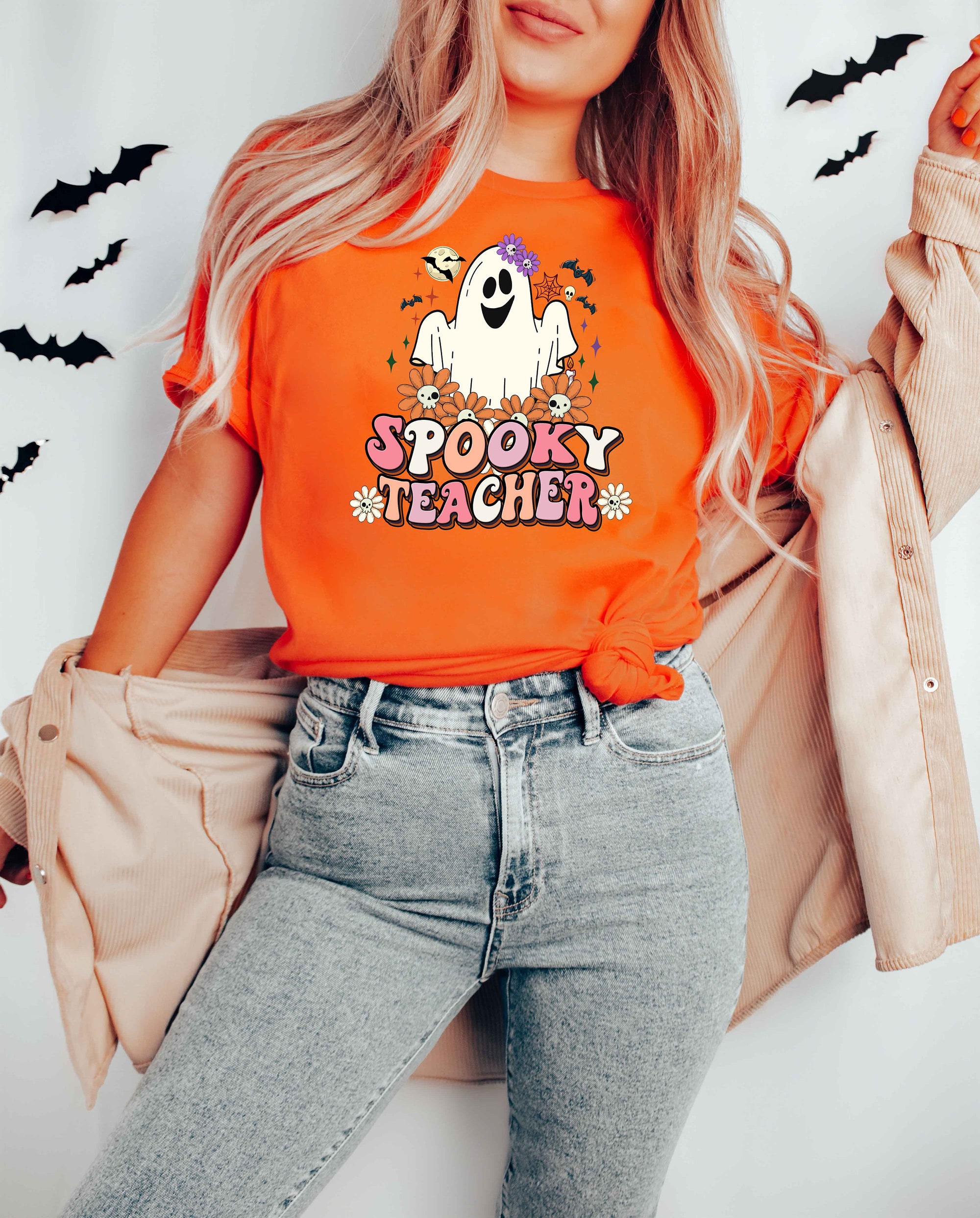 Spooky Teacher Ghost Halloween Sweatshirt image 1