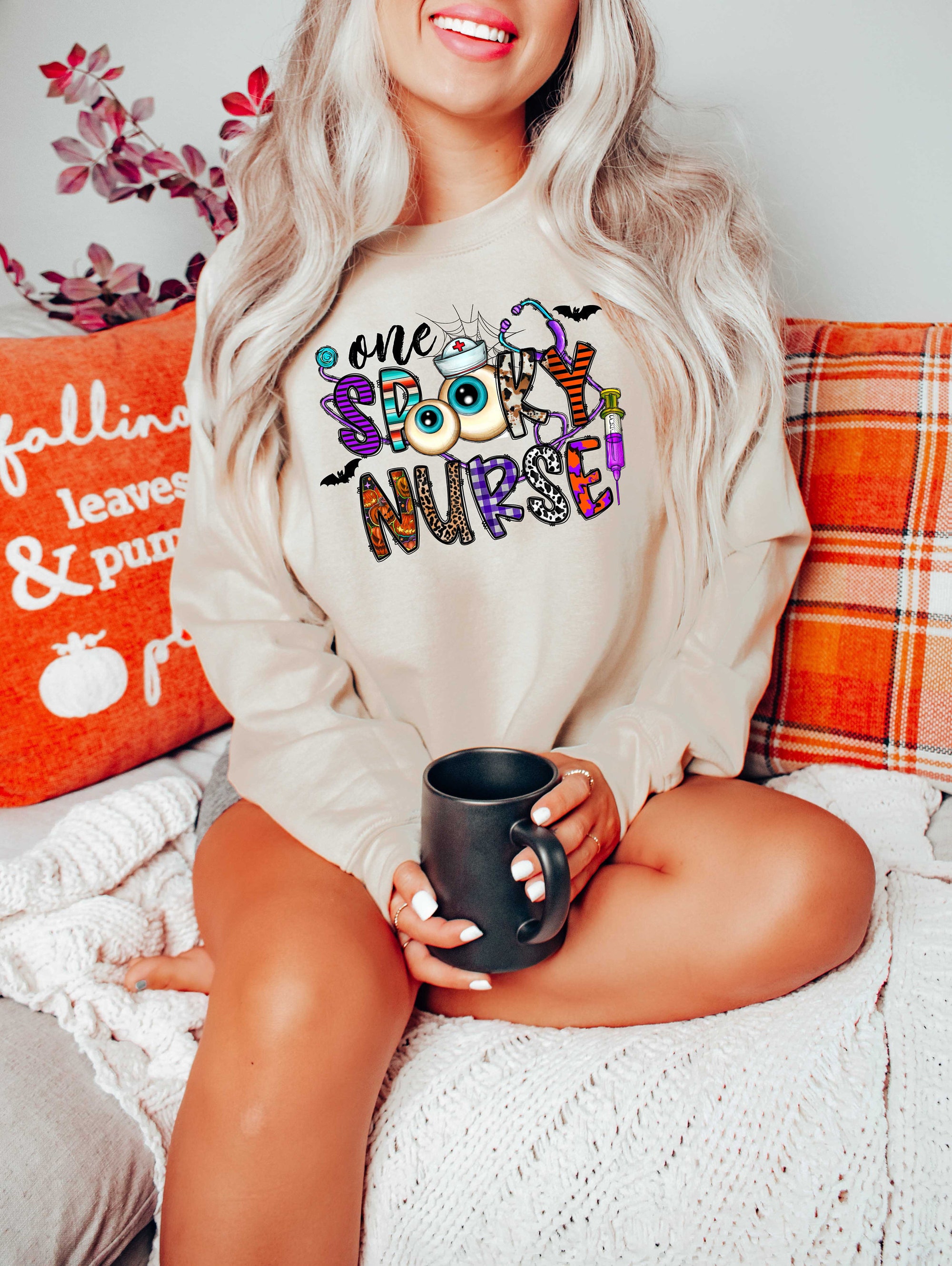 One Spooky Nurse Halloween Sweatshirt image 1