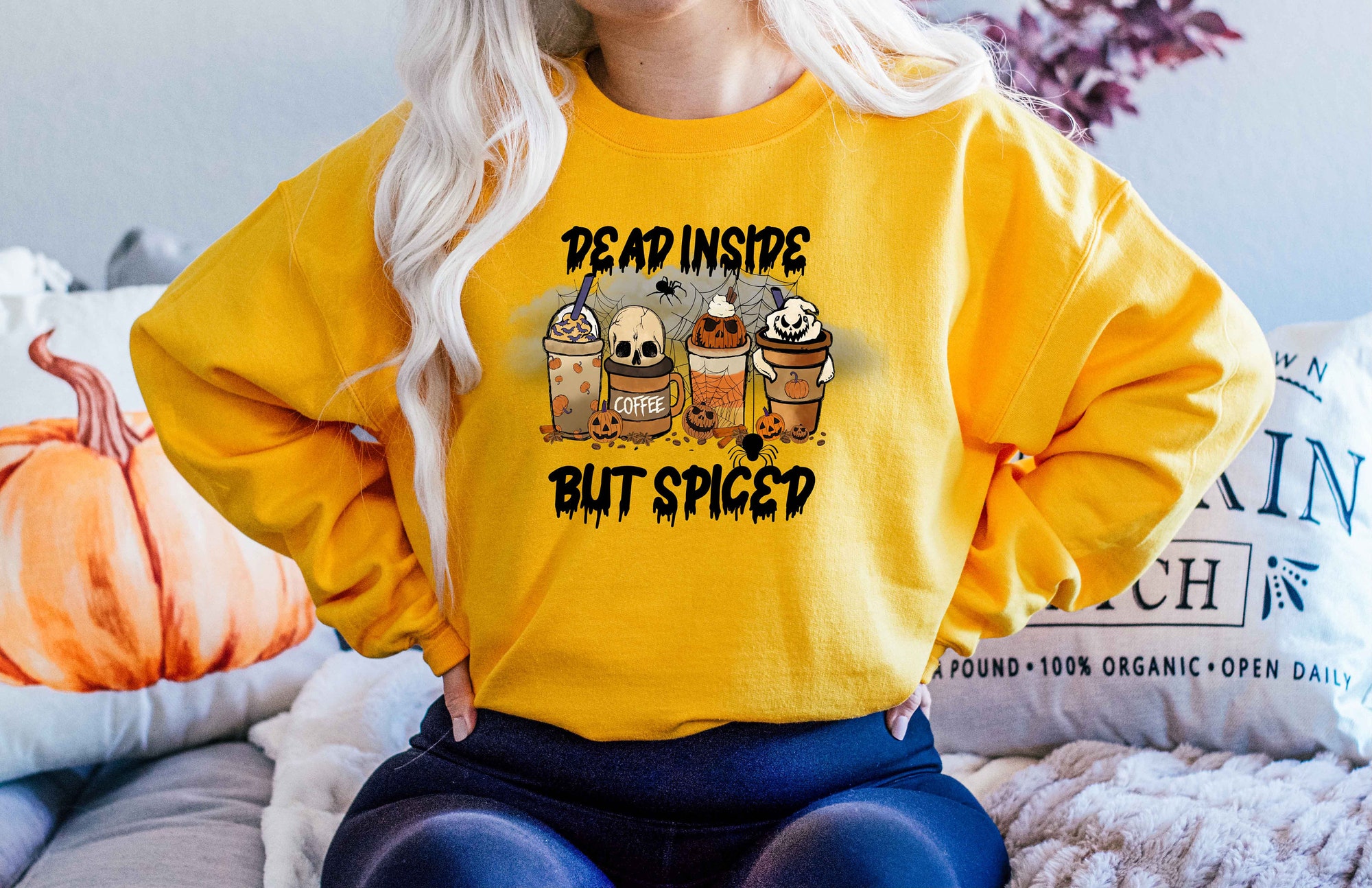 Dead Inside But Spiced Halloween Skeleton Shirt image 4