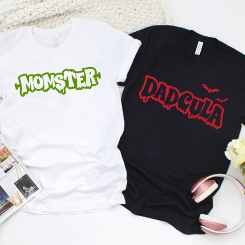 Family Halloween Momster Dadcula Matching Shirts image 0