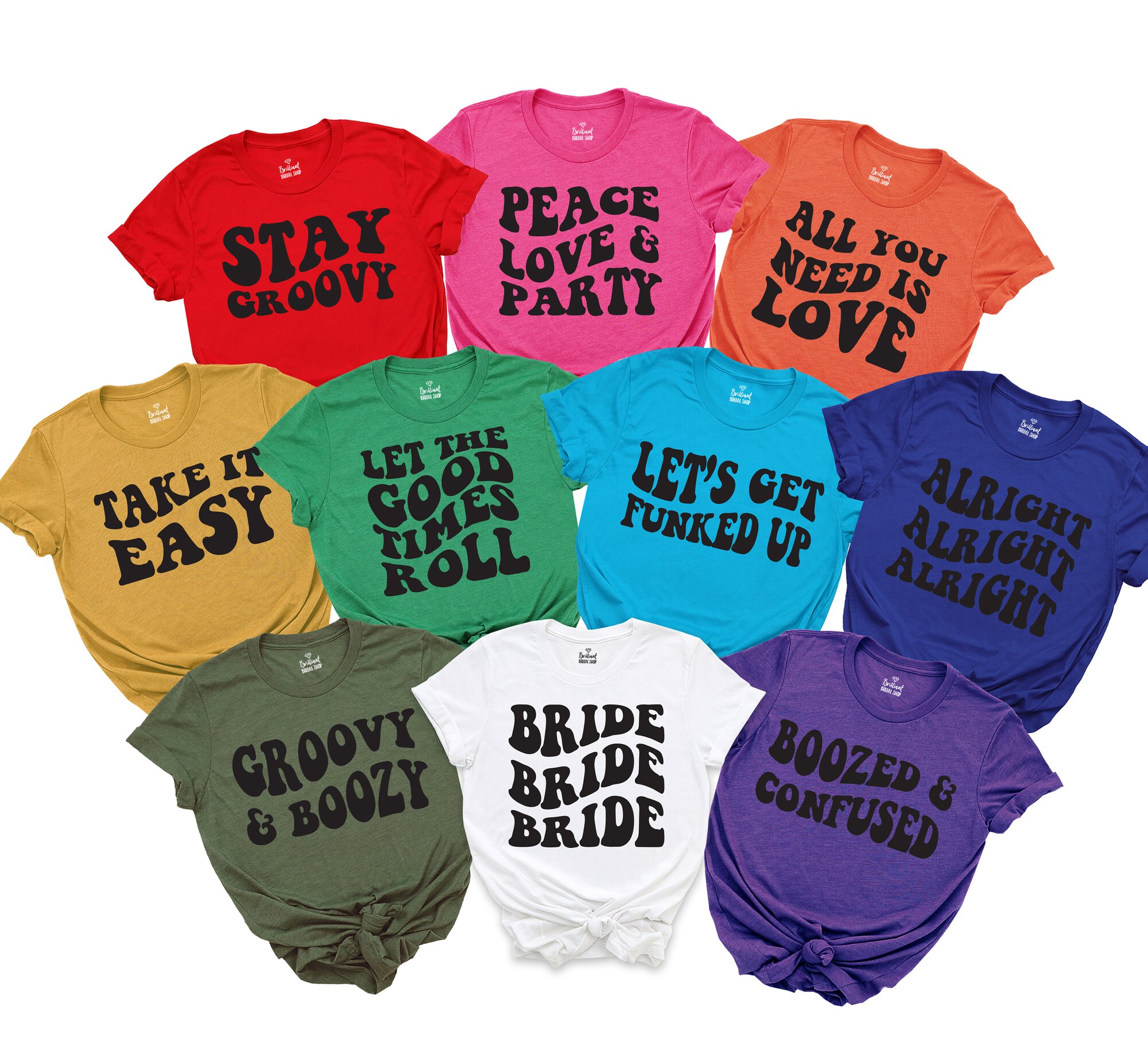 Retro Bachelorette Party Shirts - Dazed Engaged Boozed & Confused Tees image 0