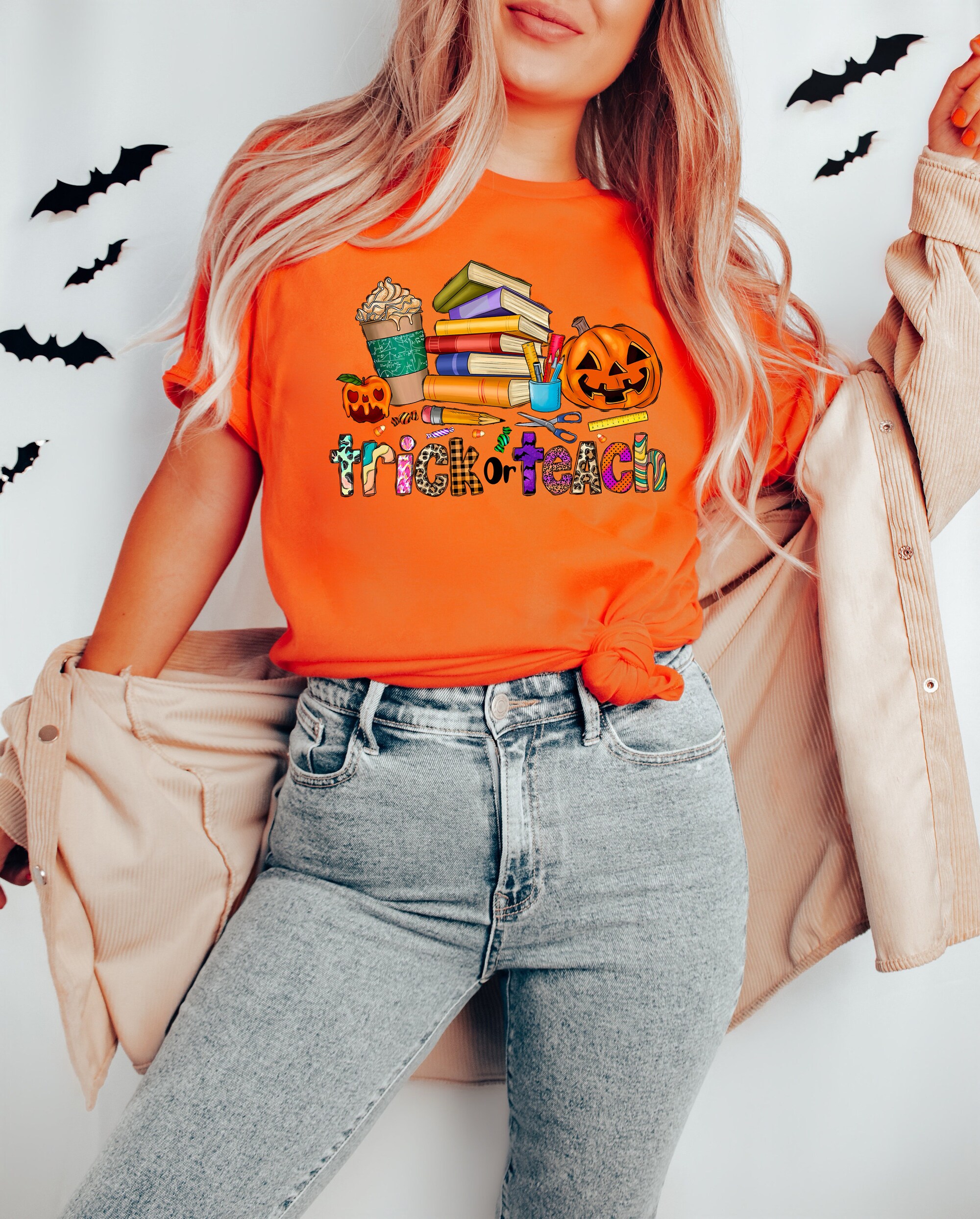 Trick Or Teach Halloween Teacher Sweatshirt image 3