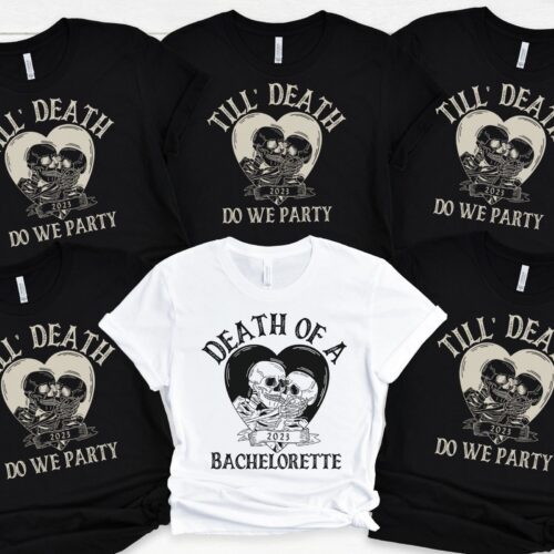 Halloween Bachelorette Shirts - Bride or Die Witchy Party Tees image 0