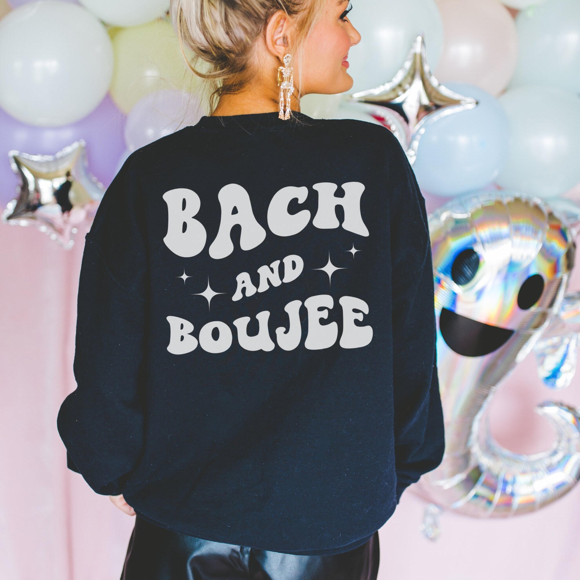 Bach And Boujee Custom Retro Bachelorette Sweatshirt image 1