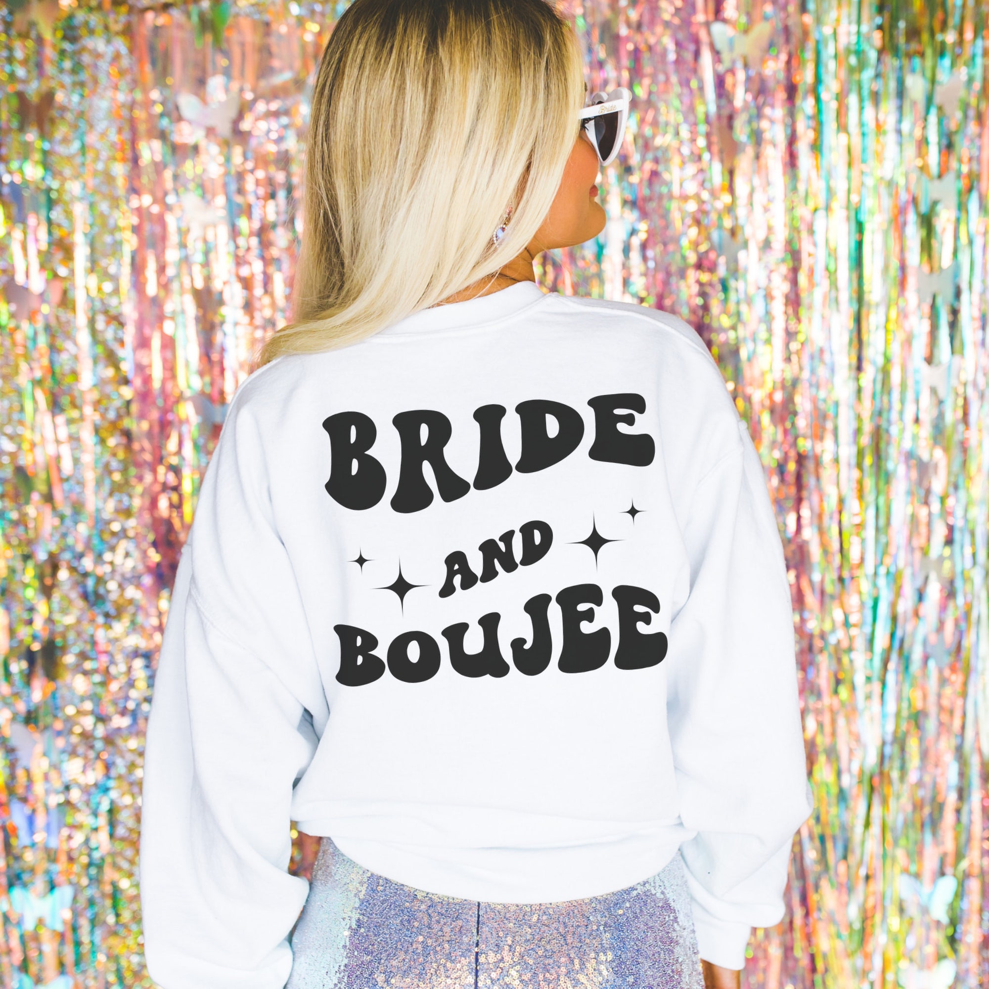 Custom Bach And Boujee Bachelorette Party Sweatshirt: Retro Style image 1