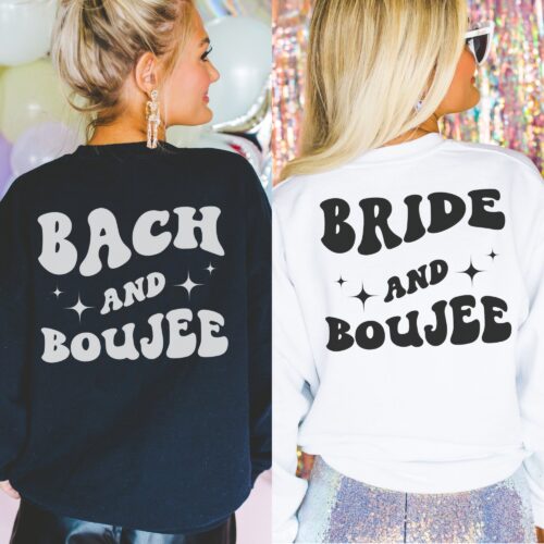 Bach And Boujee Retro Bachelorette Party Sweatshirt: Personalized Fun image 0