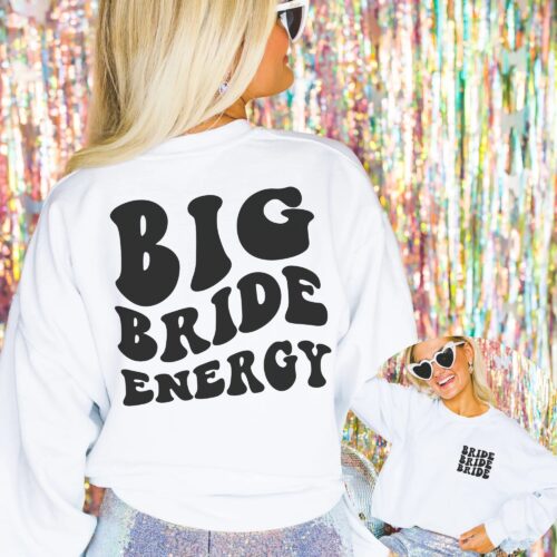 Custom Oversized Bachelorette Sweatshirt: Big Bride Energy & Groovy Retro Style image 0