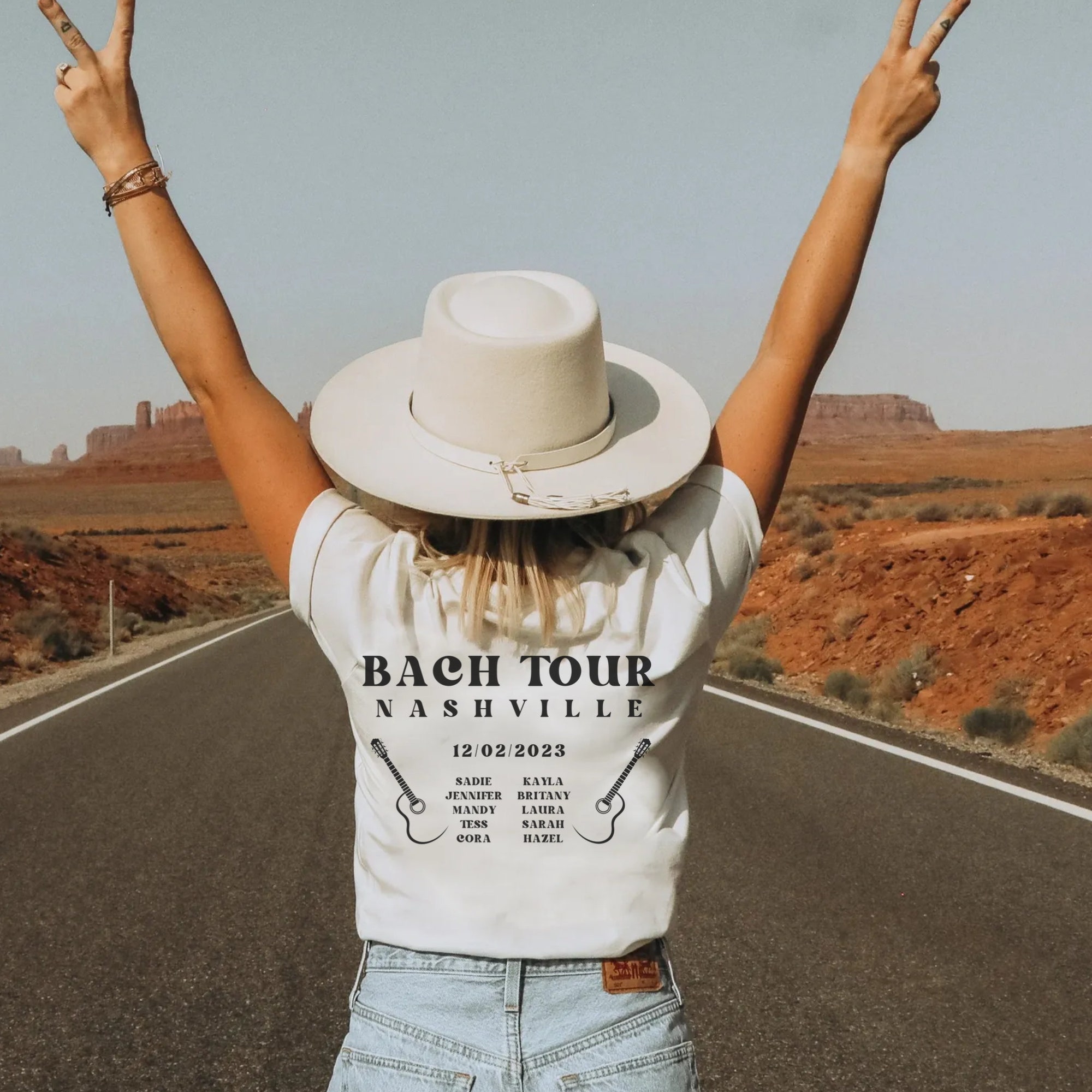 Retro Bach Tour Band: Custom Bachelorette Shirt image 1