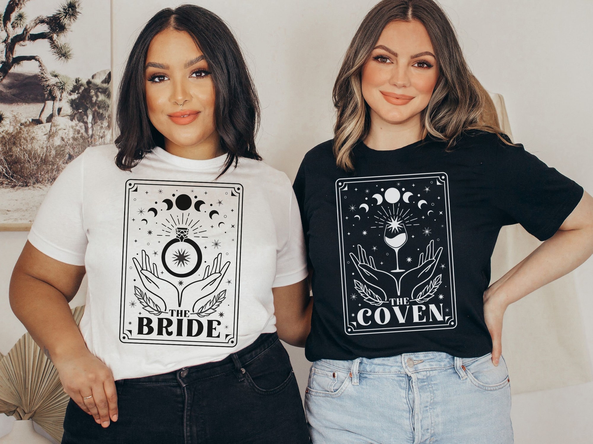 Celestial Tarot & Boho Bride - Witchy Bachelorette Shirts image 2