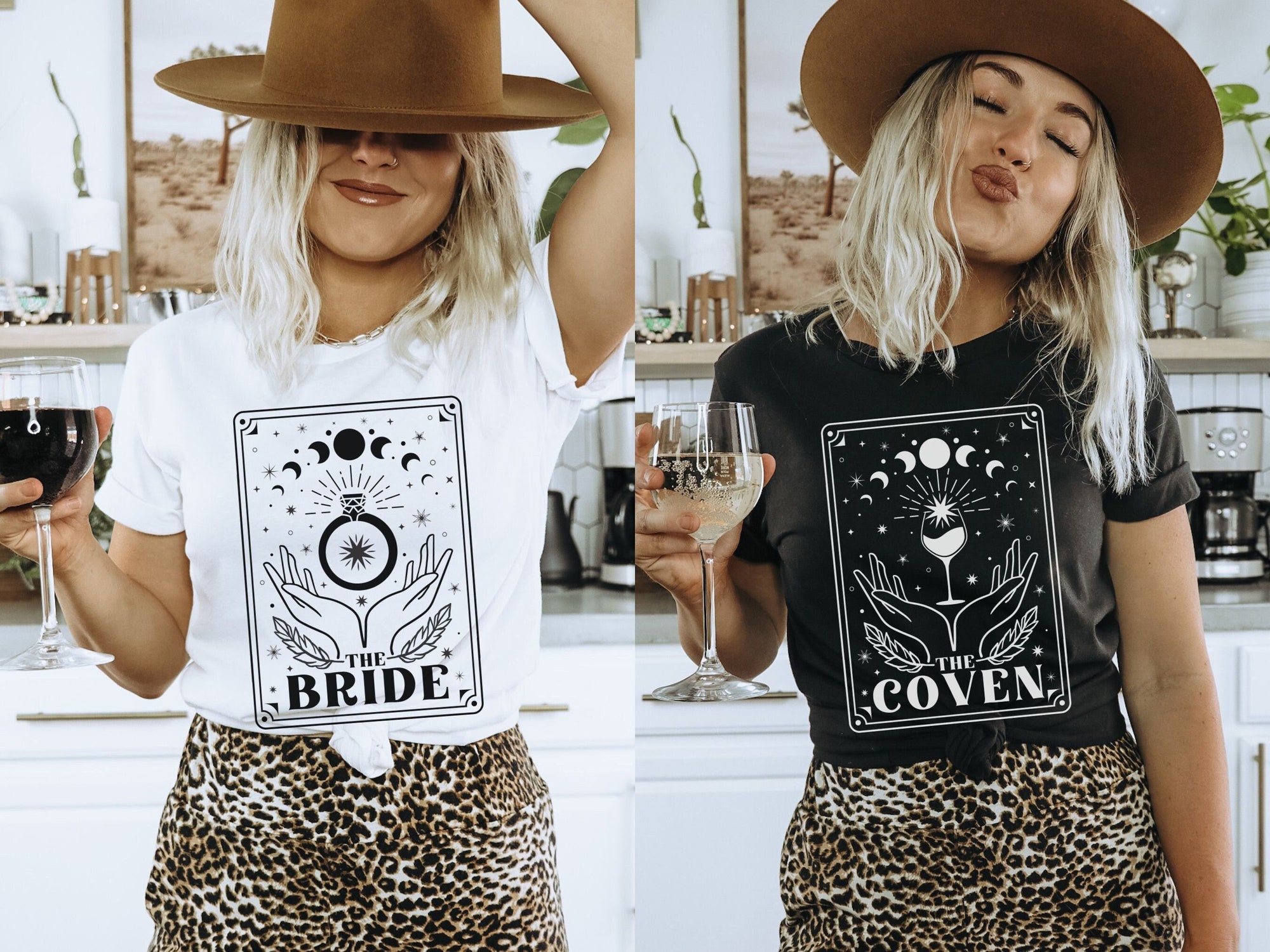 Celestial Tarot & Boho Bride - Witchy Bachelorette Shirts image 0