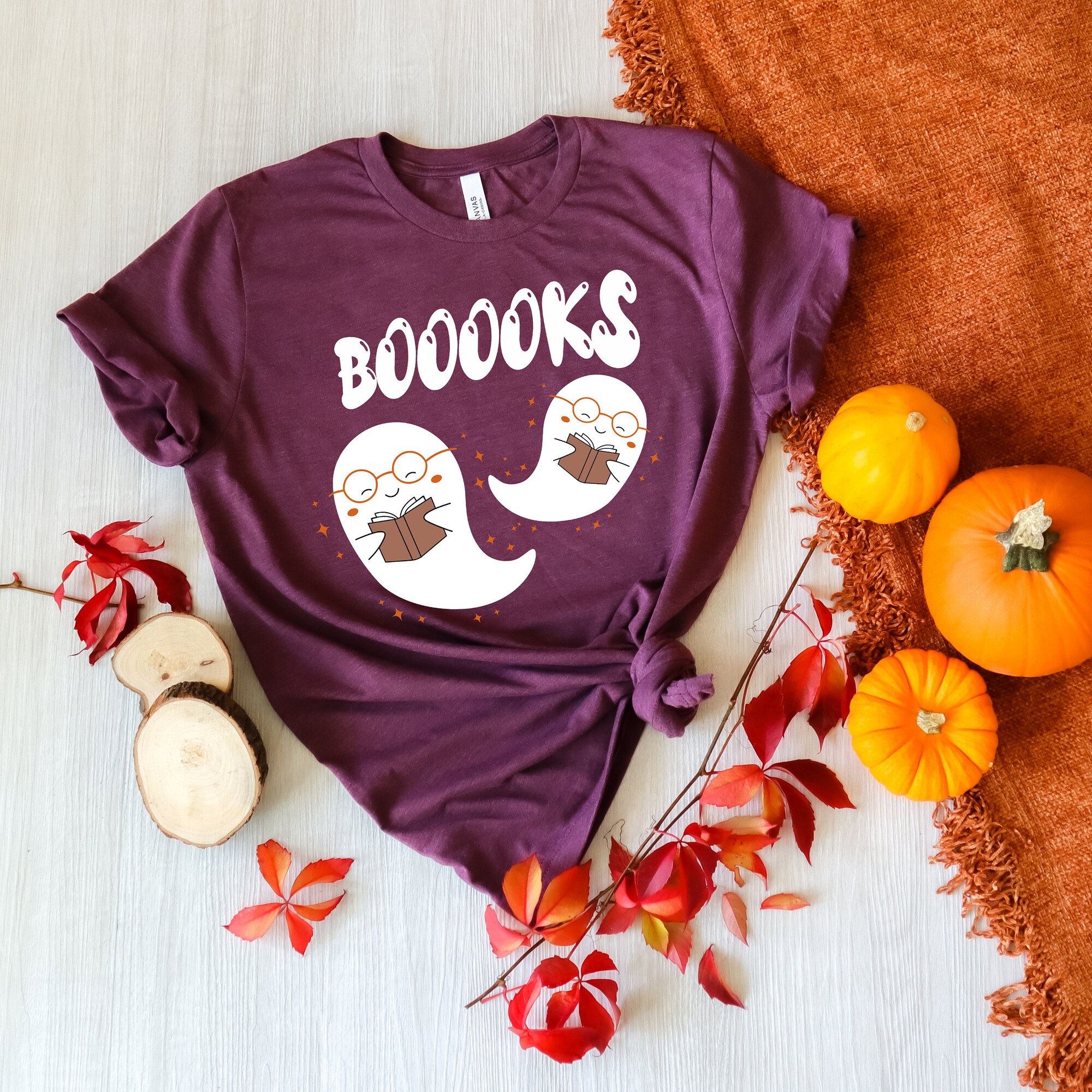 Booooks Tee: Fun Halloween Ghost Shirt for Teachers & Librarians image 1