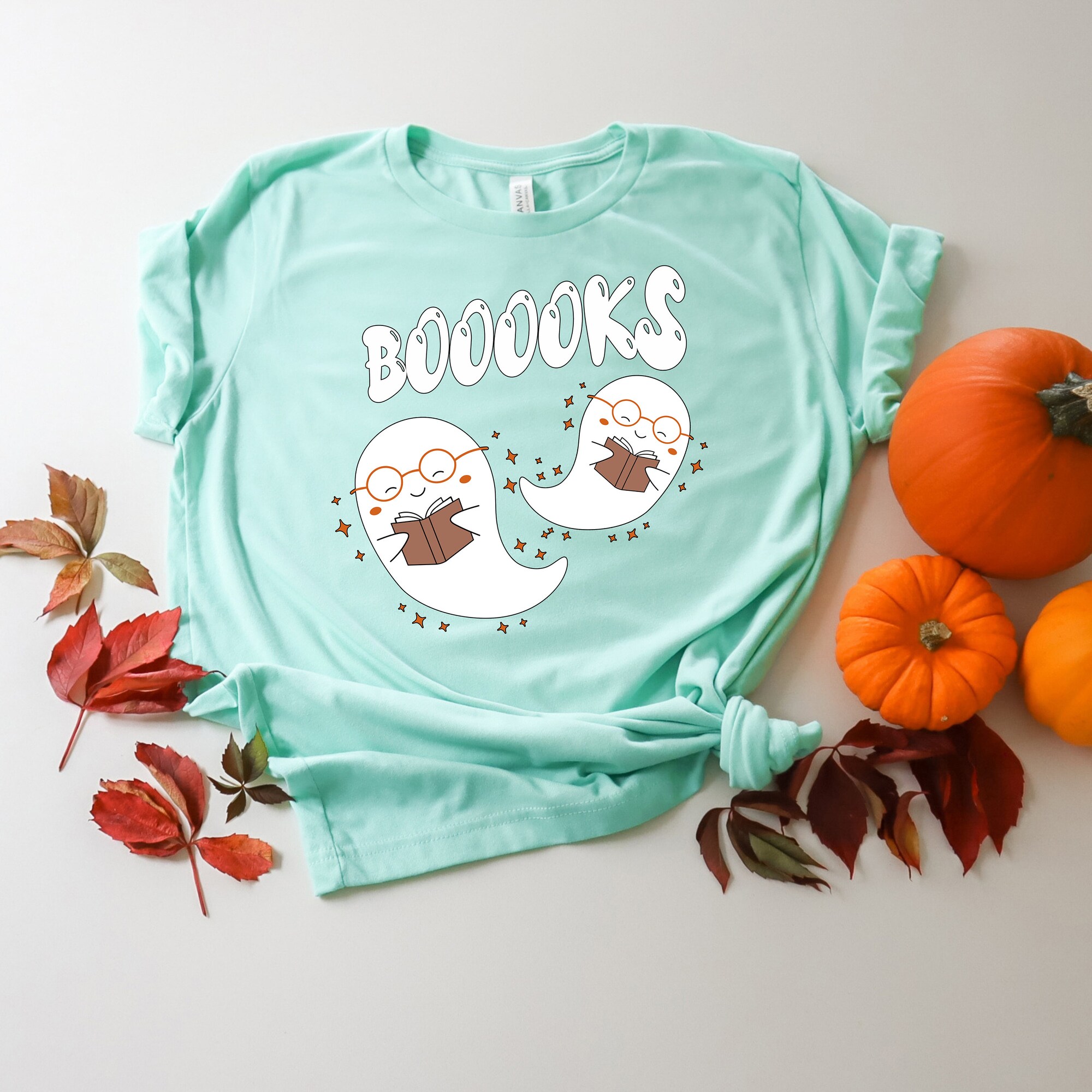 Booooks Tee: Fun Halloween Ghost Shirt for Teachers & Librarians image 3