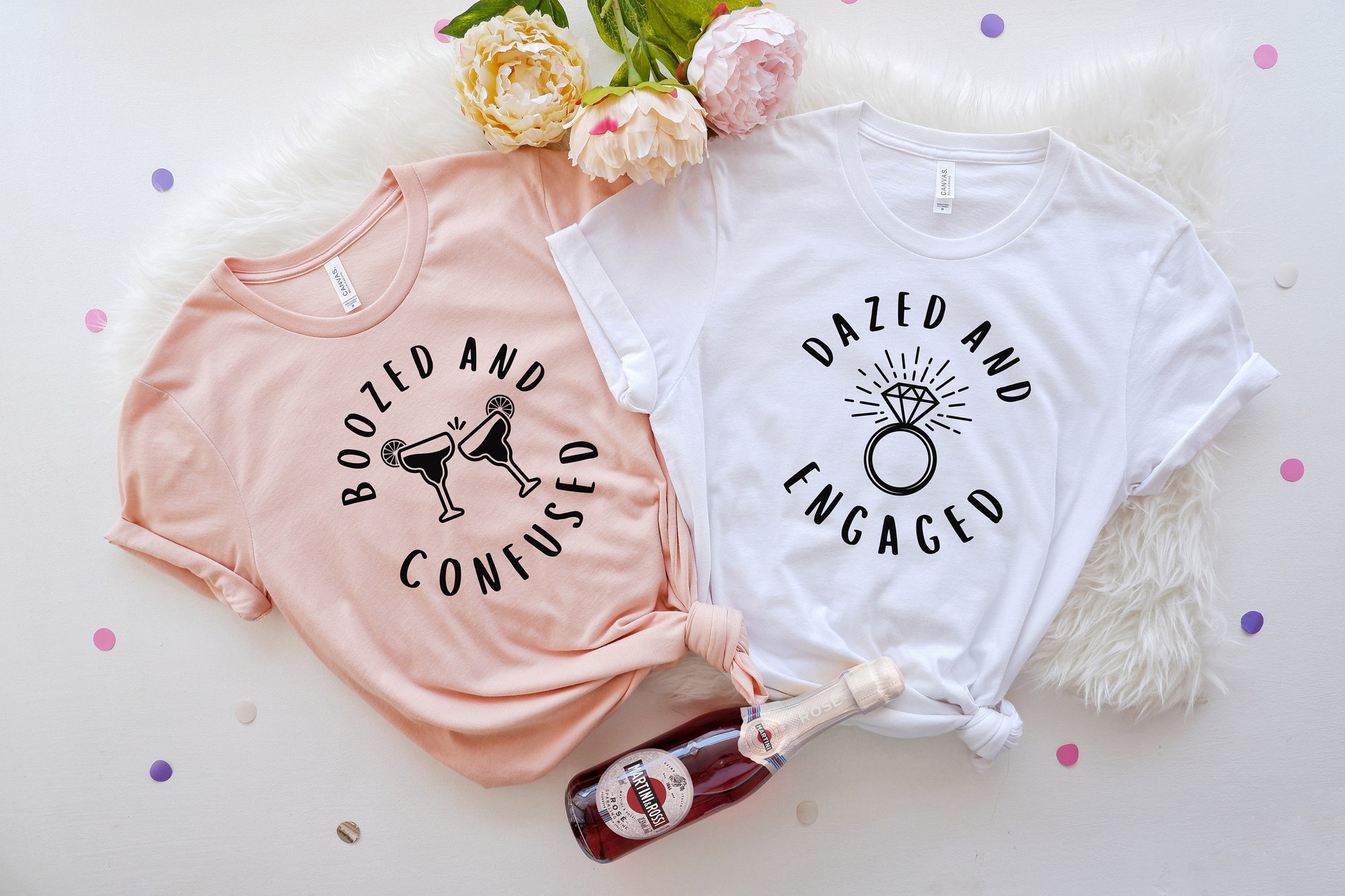 Dazed & Engaged Boozy Bachelorette Tees Bridal Shirts Bridesmaid Gifts image 1